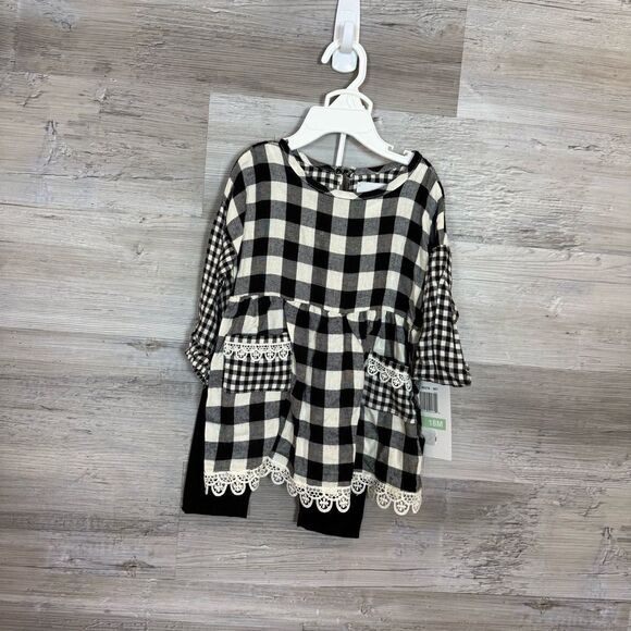 Rare Editions Black and White Checkered Dress Set - Picture 4 of 5